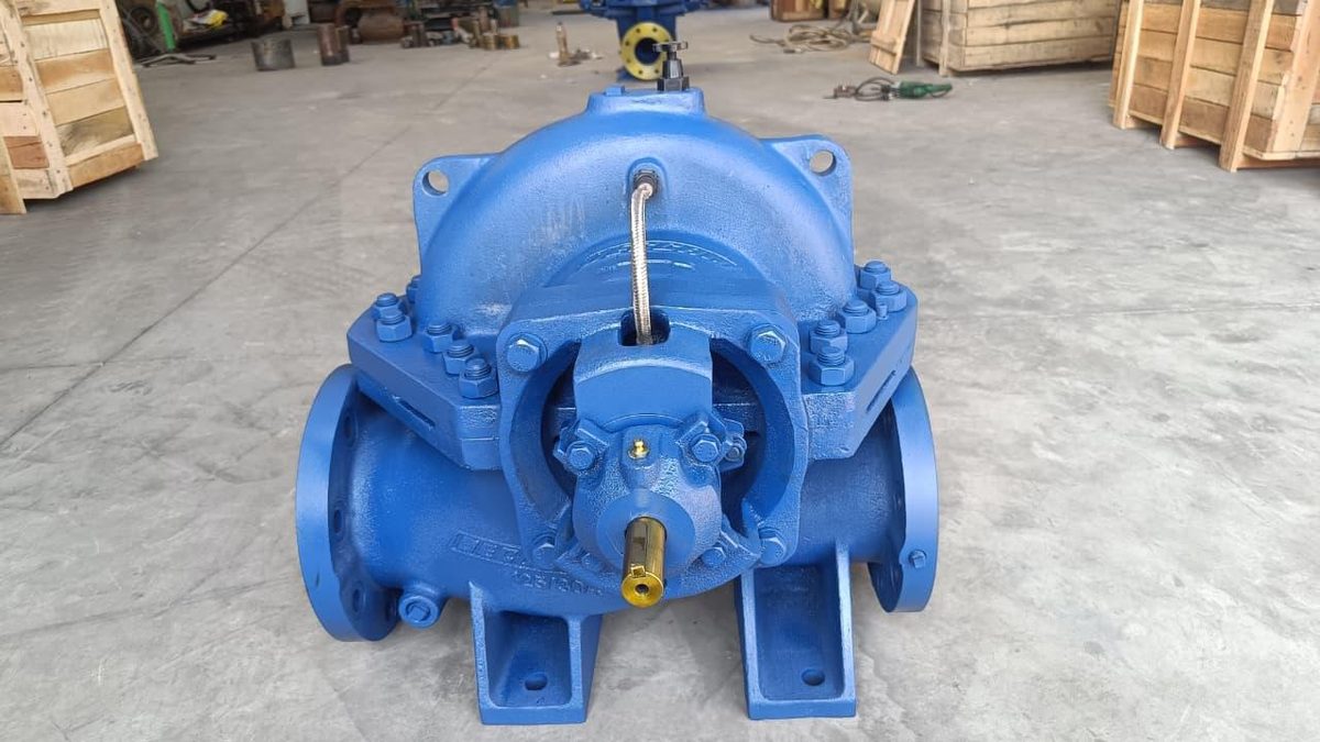 Split case pump front view