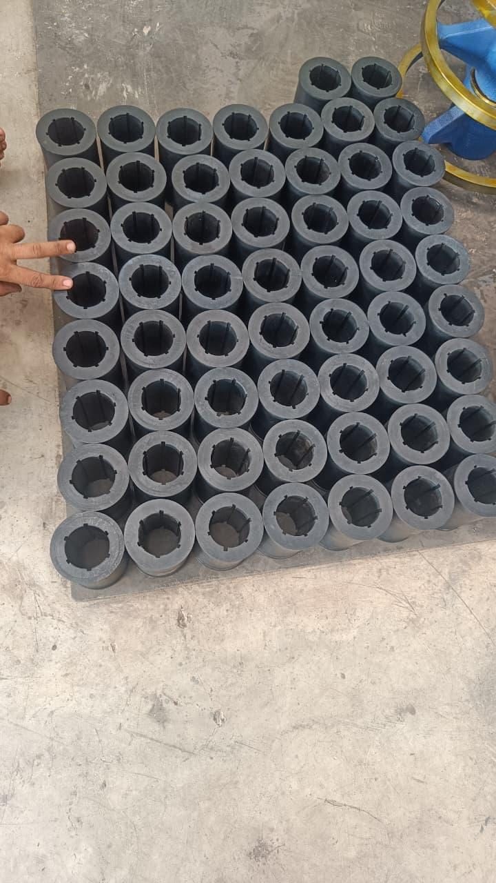 Grid of rubber pump bushings